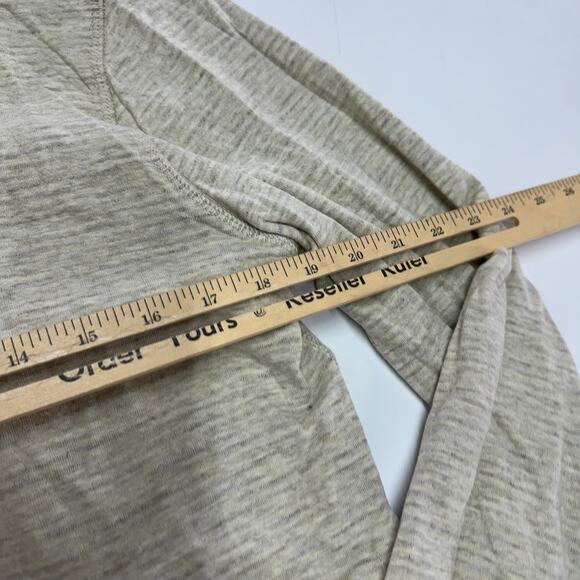 J. Crew Sweater Mens Medium Heathered Cream Grey Double Knit Half Zip Pullover - Picture 8 of 9